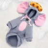 WILLED Halloween Big Ear Mouse Dog Hoodies, Cute Cheese Warm Pet Costume for Small Medium Dogs, French Bulldog, Chihuahu
