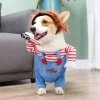 WILLED Halloween Deadly Dog Costume, Funny Pet Cosplay Christmas Outfit, Adjustable Party Dress Up Clothes for Small Med