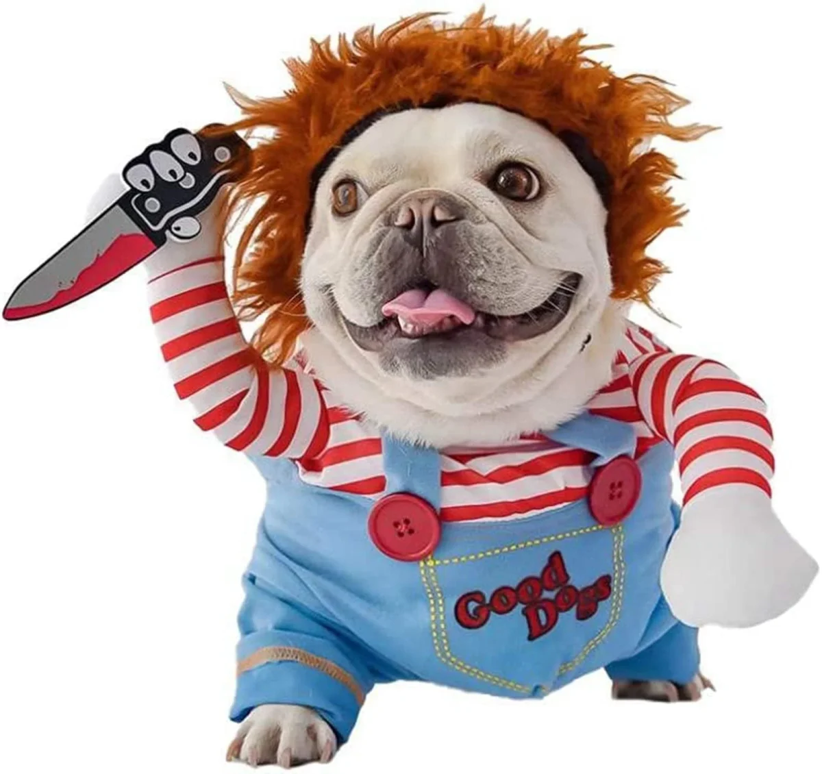 WILLED Halloween Deadly Dog Costume, Funny Pet Cosplay Christmas Outfit, Adjustable Party Dress Up Clothes for Small Med