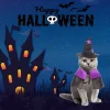 WILLED Halloween Pet Costumes, Cat Wizard Costume, Dog Witch Cloak & Hat, Purple Witch Cloak for Cats, Dogs, Kittens, Pu