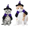 WILLED Halloween Pet Costumes, Cat Wizard Costume, Dog Witch Cloak & Hat, Purple Witch Cloak for Cats, Dogs, Kittens, Pu