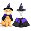WILLED Halloween Pet Costumes, Cat Wizard Costume, Dog Witch Cloak & Hat, Purple Witch Cloak for Cats, Dogs, Kittens, Pu