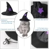 WILLED Halloween Pet Costumes, Cat Wizard Costume, Dog Witch Cloak & Hat, Purple Witch Cloak for Cats, Dogs, Kittens, Pu