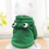 Winter Warm Plush Dog Coat Hoodie, Pet Halloween Frog Cosplay Costume for Small Dogs