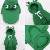 Winter Warm Plush Dog Coat Hoodie, Pet Halloween Frog Cosplay Costume for Small Dogs