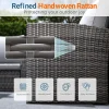 Wisteria Lane 4-Piece Wicker Patio Conversation Set With Cushions And Glass Table - Ash Gray