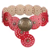 Women's Concho Disc Belt Western Cowboy Cowgirl Wide Leather Boho Country Waist Belts for Dress Jeans