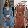 Women's Concho Disc Belt Western Cowboy Cowgirl Wide Leather Boho Country Waist Belts for Dress Jeans