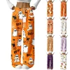 Women's Halloween Flannel Pajama Pants Comfy Drawstring Halloween Pajamas Cozy Warm Halloween Lounge Pants Bottoms S-2XL