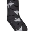 Women's Jack O Lantern and Bats & Ghosts Halloween Socks Novelty Crew 2-Pack