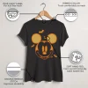 Women's Mickey & Friends Halloween Pumpkin Face Graphic Tee Black 2X Large