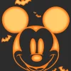 Women's Mickey & Friends Halloween Pumpkin Face Graphic Tee Black 2X Large