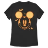 Women's Mickey & Friends Halloween Pumpkin Face Graphic Tee Black 2X Large