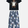 Wonder Nation Boys Short Sleeve Graphic Tee and Wide Leg Pants Sleep Set, 2-Piece, Sizes 4-18