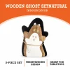 Wooden Ghost Decoration Set, Black/Natural/White, 3 Pieces, Halloween by Way To Celebrate