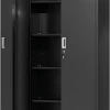 WORKPRO Metal Storage Cabinet With Locking Doors, Adjustable Shelves, Black, 71 Inches Tall - 31-1/2 x 15-3/4 Inch