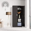 WORKPRO Metal Storage Cabinet With Locking Doors, Adjustable Shelves, Black, 71 Inches Tall - 31-1/2 x 15-3/4 Inch