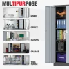 WORKPRO Metal Storage Cabinet With Locking Doors, Adjustable Shelves, Black, 71 Inches Tall - 31-1/2 x 15-3/4 Inch