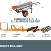 Worx 8-in-1 Aerocart Metal Garden Cart, Wheelbarrow And Dolly, Orange, Black And Silver - WG050