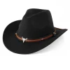 Wowstyle Wide Brim Cowboy Hat for Adult Men Women Cowgirl Hat with Adjustable Leather Band Western Cattleman Cowboy Rode