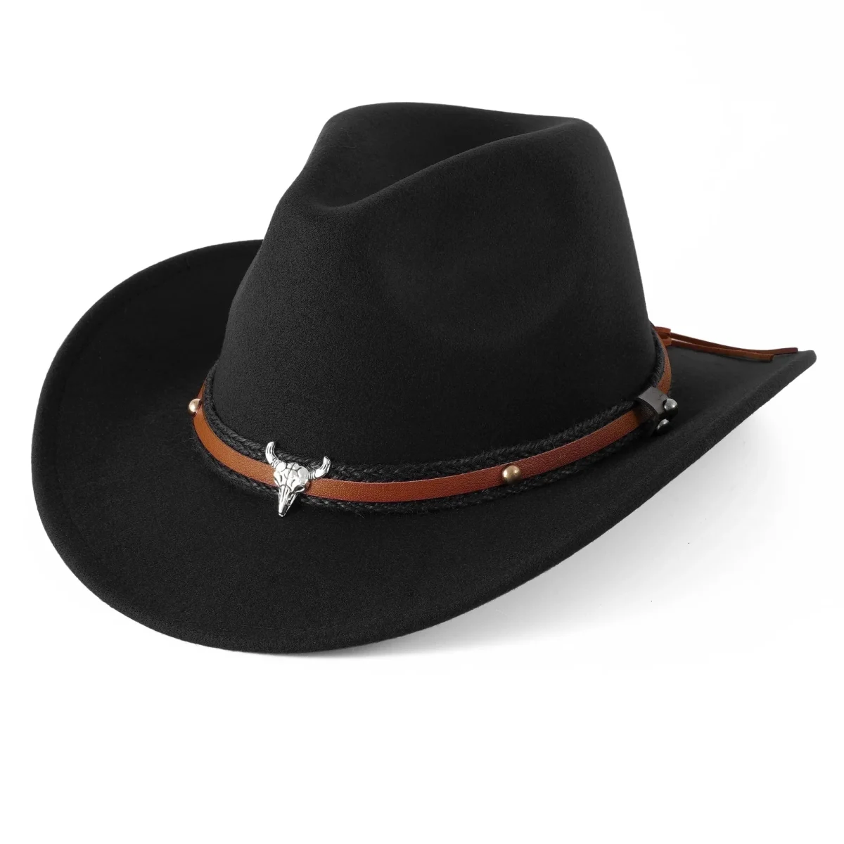 Wowstyle Wide Brim Cowboy Hat for Adult Men Women Cowgirl Hat with Adjustable Leather Band Western Cattleman Cowboy Rode