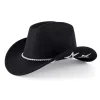 Wowstyle Wide Brim Cowboy Hat for Adult Men Women Cowgirl Hat with Adjustable Leather Band Western Cattleman Cowboy Rode
