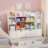 Xilingol Kids Toy Storage Organizer With 6 Removable Bins, 4-Tier Cubbies And 2 Movable Drawers