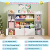 Xilingol Kids Toy Storage Organizer With 6 Removable Bins, 4-Tier Cubbies And 2 Movable Drawers