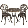Yaheetech 3-Piece Aluminum Patio Bistro Set With 2 Chairs And Table - Antique Finish