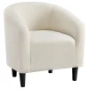 Yaheetech Boucle Upholstered Barrel Accent Chair - Club-Style Armchair