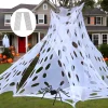 Yalumo 850 Sqft Spider Web Giant Beef Netting Halloween Decorations, 23 x 4.6Ft Pre-Cut Gauze Stretchy Spider Webs Glow
