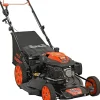 YARDMAX 22 inch Gas Self-Propelled Lawn Mower, 201cc, 6-Speed CVT, High Wheel RWD, 3-in-1, Black