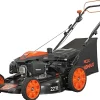 YARDMAX 22 inch Gas Self-Propelled Lawn Mower, 201cc, 6-Speed CVT, High Wheel RWD, 3-in-1, Black
