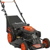 YARDMAX 22 inch Gas Self-Propelled Lawn Mower, 201cc, 6-Speed CVT, High Wheel RWD, 3-in-1, Black