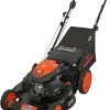 YARDMAX 22 in 201cc 6-Speed CVT RWD 3-in-1 Self-Propelled Lawn Mower, Black - YG2760