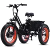 YEBEI Folding Electric Tricycle for Adults, 500W Motor, 48V15AH Lithium Battery, 20 x 4.0 in Fat Tires