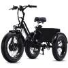 YEBEI Folding Electric Tricycle for Adults, 500W Motor, 48V15AH Lithium Battery, 20 x 4.0 in Fat Tires