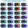 Yexmas 600W Fog Machine with Disco Ball & 8 RGB LED Lights – 2000CFM and Remote Control for Parties, Weddings, Halloween