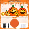 Yexmas 8 FT Halloween Inflatables Pumpkin, 7 Pumpkins Halloween Outdoor Decoration with Built-in LED Lights, Halloween B