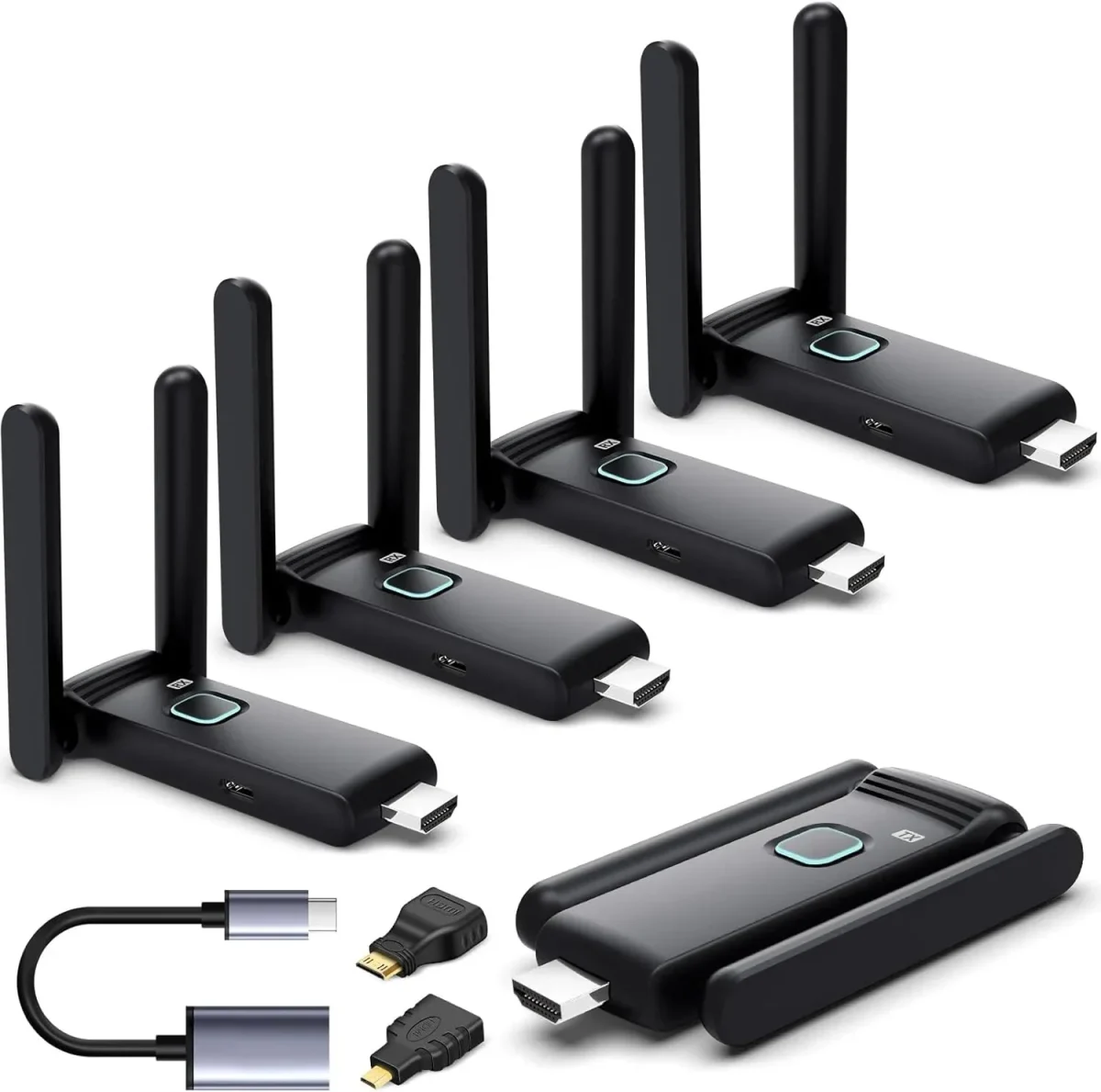 YUYUNLOMN Wireless HDMI Transmitter With 4 Receivers, 165FT, Black - G58F