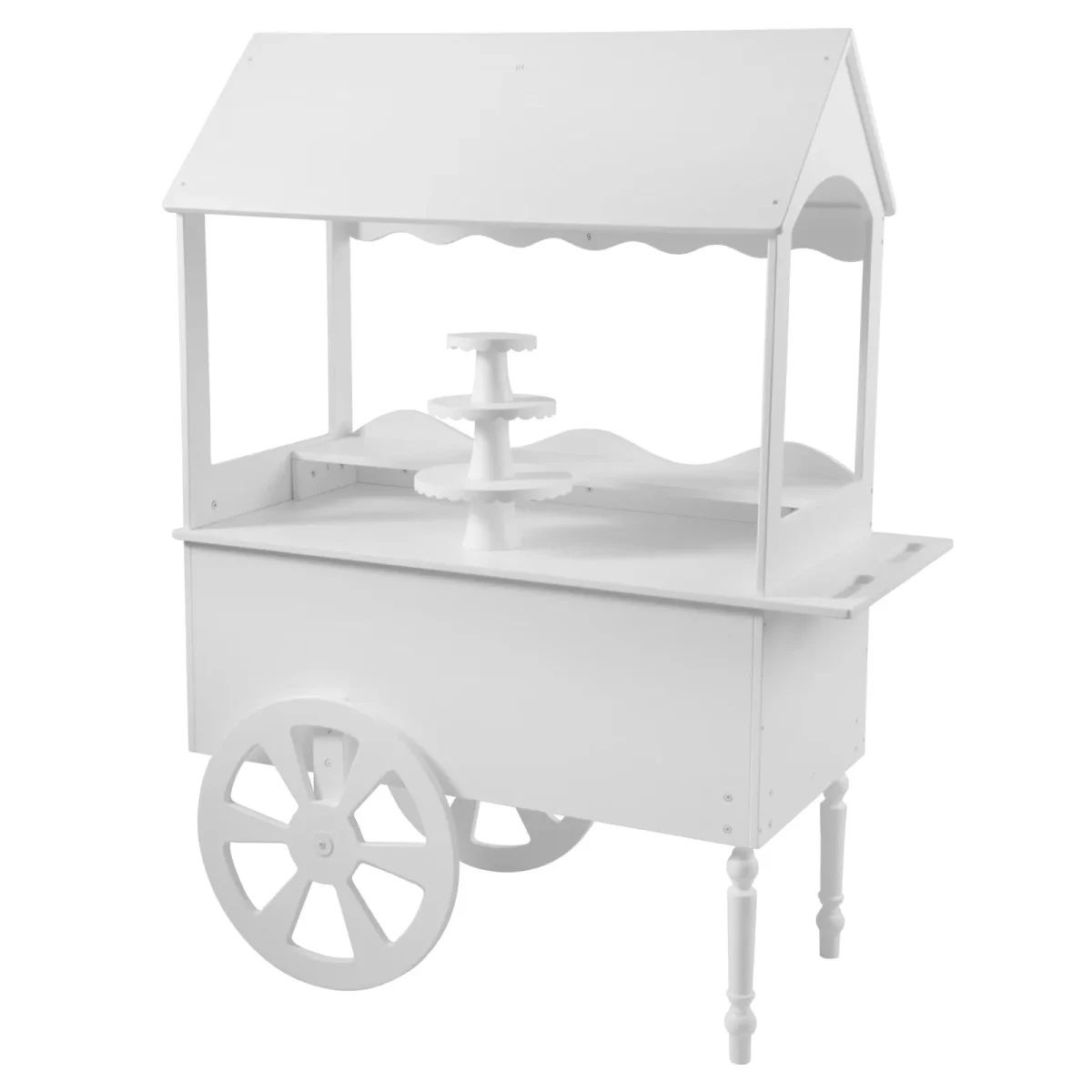 ZETY Wooden Candy Cart Display Stand With Wheels - 75 LBS Capacity