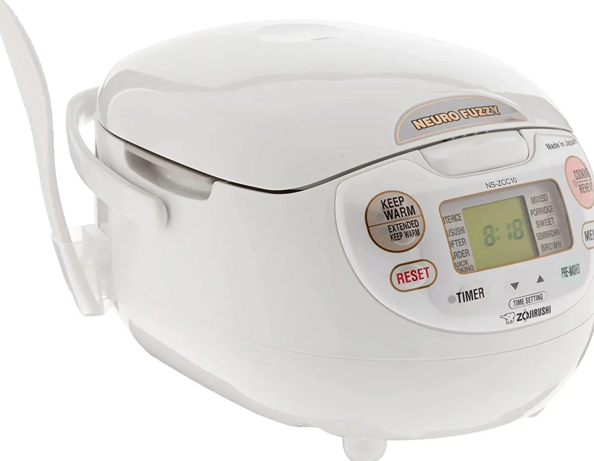 Zojirushi Made In Japan Neuro Fuzzy Rice Cooker And Warmer, 5.5-Cup, Premium White - NS-ZCC10